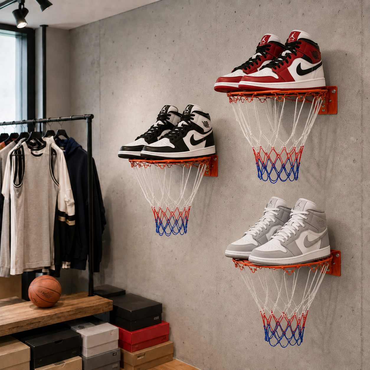 Breakaway Rim Sneaker Holder – Basketballkurv til sneakers 3